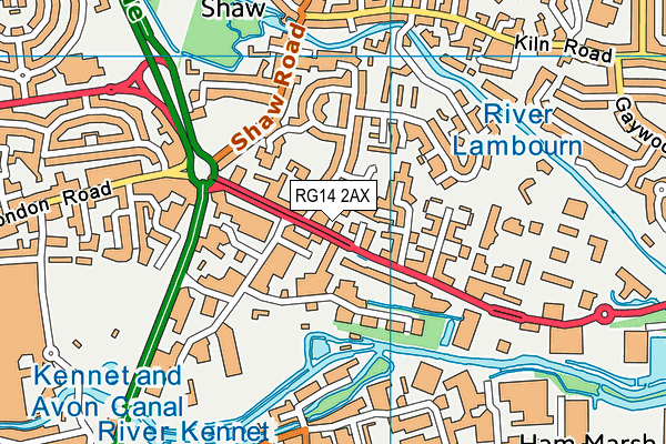 RG14 2AX map - OS VectorMap District (Ordnance Survey)