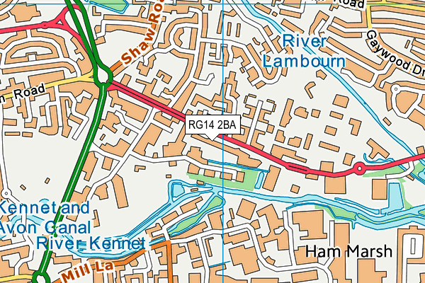 RG14 2BA map - OS VectorMap District (Ordnance Survey)