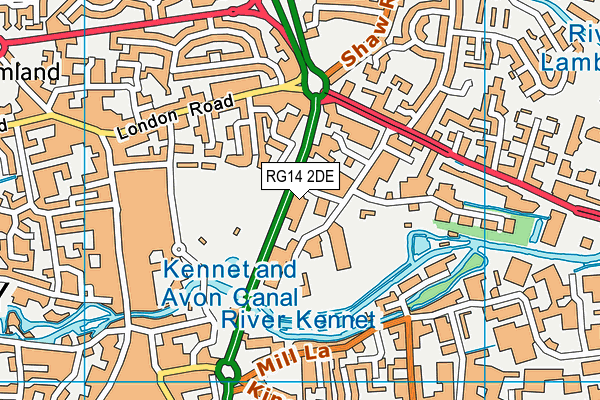 RG14 2DE map - OS VectorMap District (Ordnance Survey)
