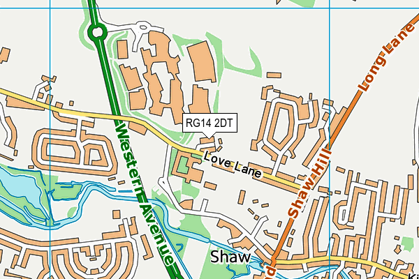 RG14 2DT map - OS VectorMap District (Ordnance Survey)