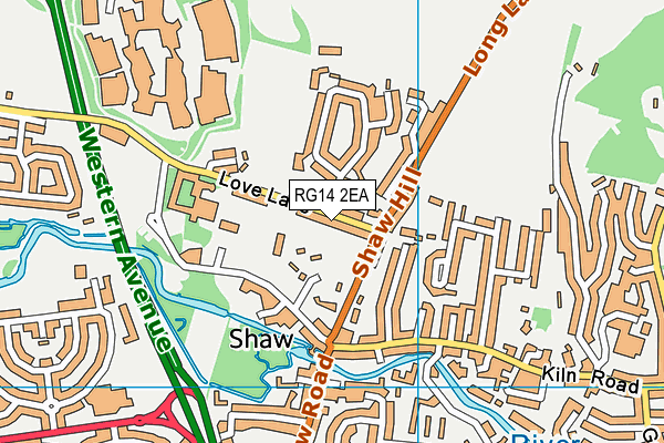 RG14 2EA map - OS VectorMap District (Ordnance Survey)