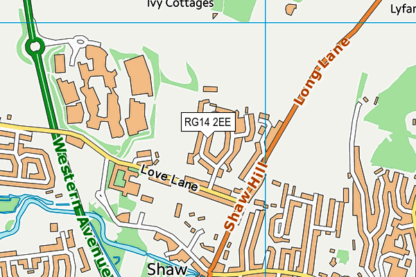 RG14 2EE map - OS VectorMap District (Ordnance Survey)