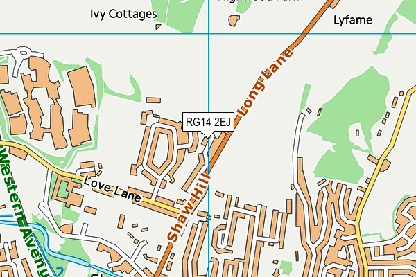 RG14 2EJ map - OS VectorMap District (Ordnance Survey)