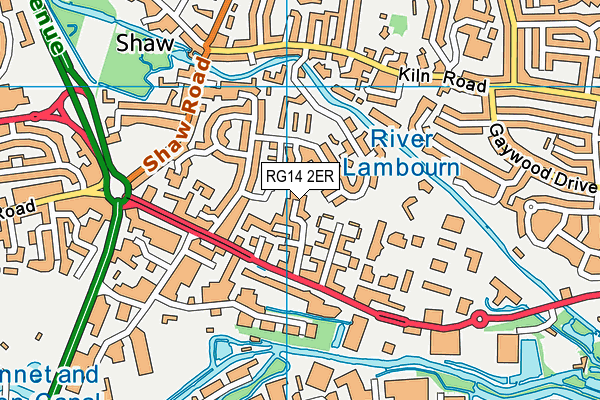 RG14 2ER map - OS VectorMap District (Ordnance Survey)