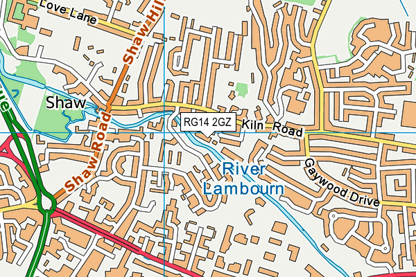 RG14 2GZ map - OS VectorMap District (Ordnance Survey)