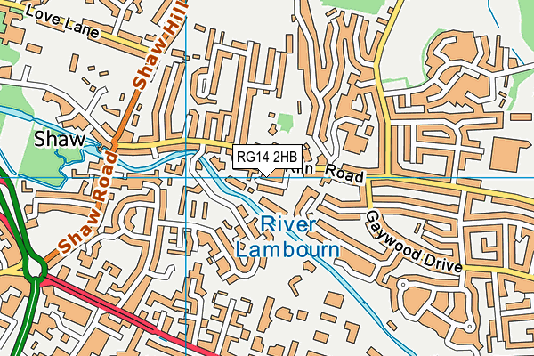 RG14 2HB map - OS VectorMap District (Ordnance Survey)
