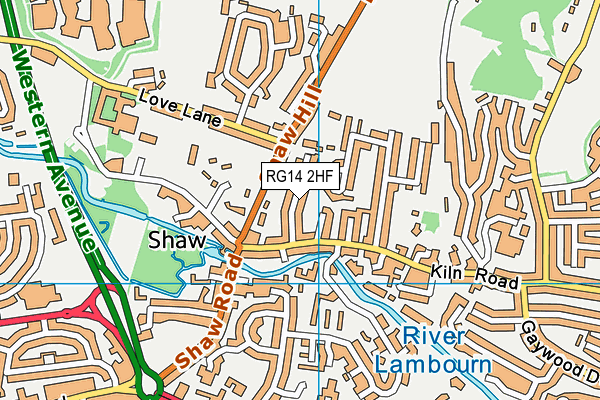 RG14 2HF map - OS VectorMap District (Ordnance Survey)