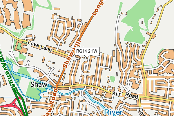 RG14 2HW map - OS VectorMap District (Ordnance Survey)