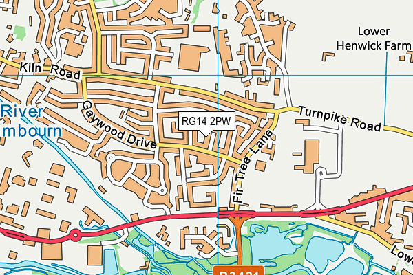 RG14 2PW map - OS VectorMap District (Ordnance Survey)