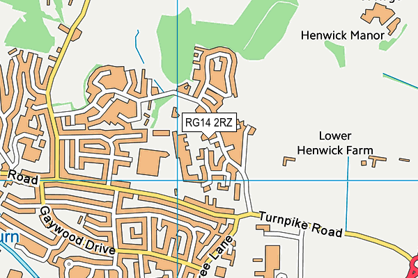 RG14 2RZ map - OS VectorMap District (Ordnance Survey)
