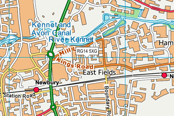 RG14 5XG map - OS VectorMap District (Ordnance Survey)
