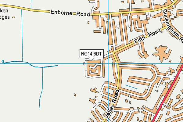 St Bartholomews School (Fifth Road Pitches) map (RG14 6DT) - OS VectorMap District (Ordnance Survey)