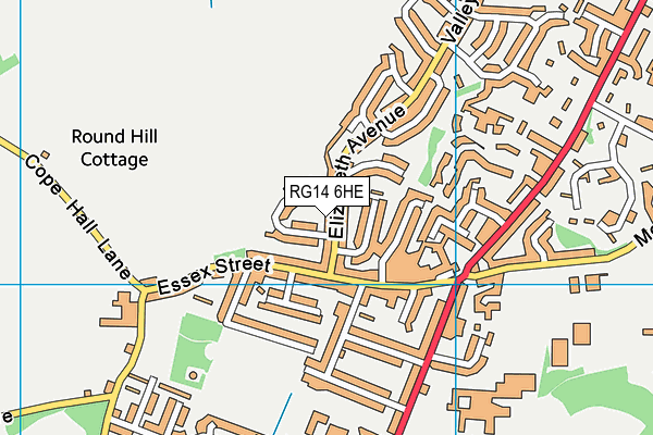 RG14 6HE map - OS VectorMap District (Ordnance Survey)