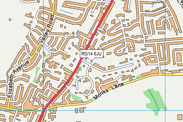 RG14 6JU map - OS VectorMap District (Ordnance Survey)
