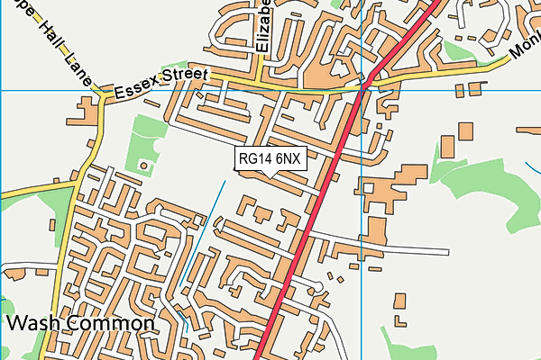 Wash Common map (RG14 6NX) - OS VectorMap District (Ordnance Survey)