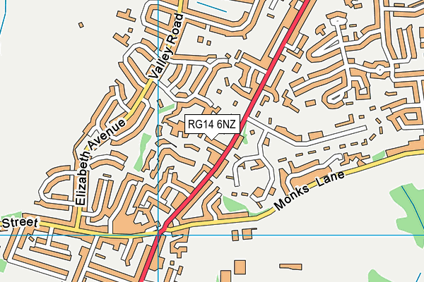 RG14 6NZ map - OS VectorMap District (Ordnance Survey)