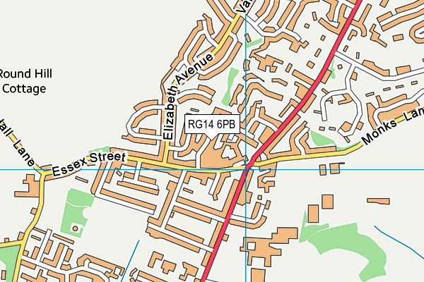 RG14 6PB map - OS VectorMap District (Ordnance Survey)