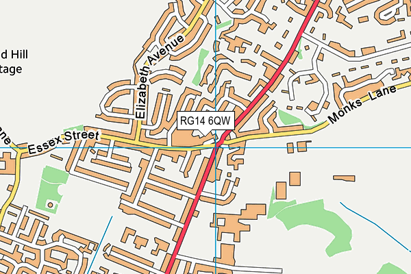 RG14 6QW map - OS VectorMap District (Ordnance Survey)