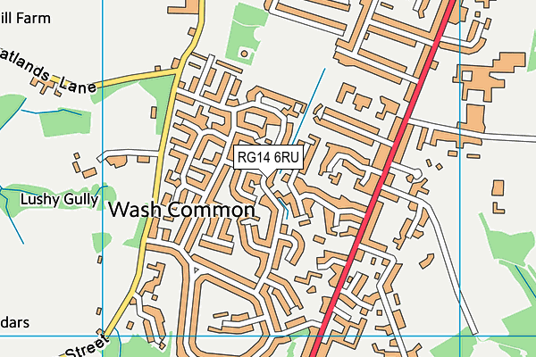 RG14 6RU map - OS VectorMap District (Ordnance Survey)