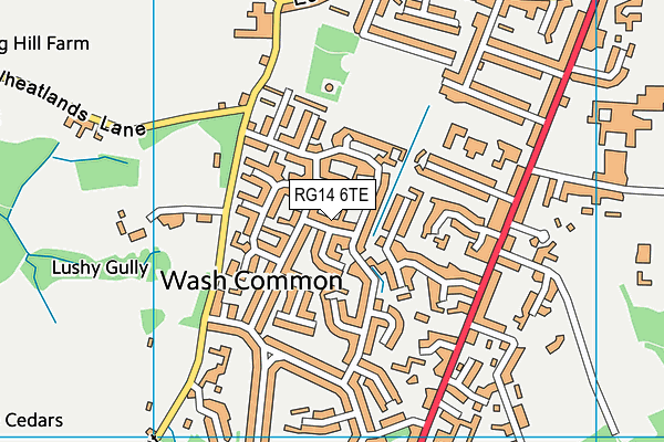 RG14 6TE map - OS VectorMap District (Ordnance Survey)