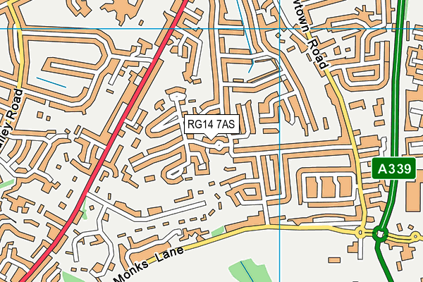 RG14 7AS map - OS VectorMap District (Ordnance Survey)