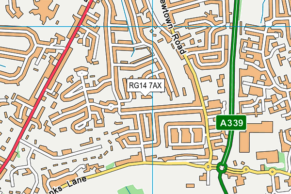 RG14 7AX map - OS VectorMap District (Ordnance Survey)