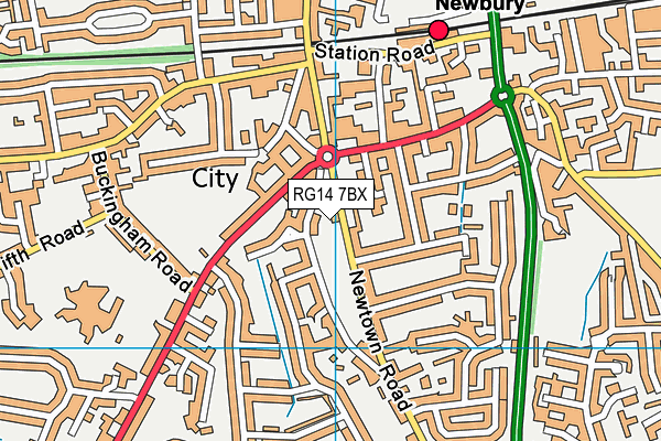 RG14 7BX map - OS VectorMap District (Ordnance Survey)