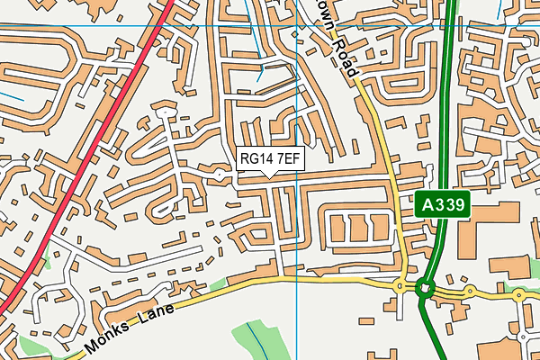 RG14 7EF map - OS VectorMap District (Ordnance Survey)