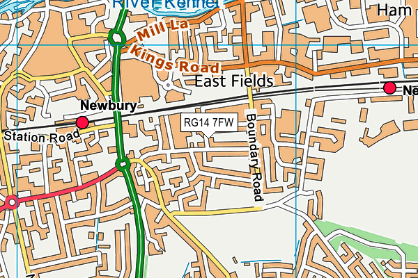RG14 7FW map - OS VectorMap District (Ordnance Survey)