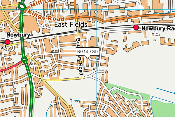 RG14 7GD map - OS VectorMap District (Ordnance Survey)