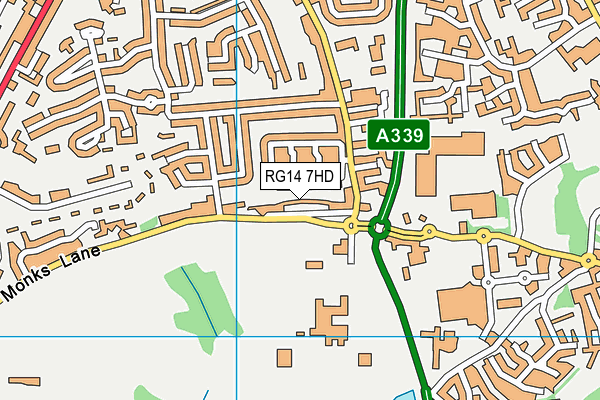 RG14 7HD map - OS VectorMap District (Ordnance Survey)