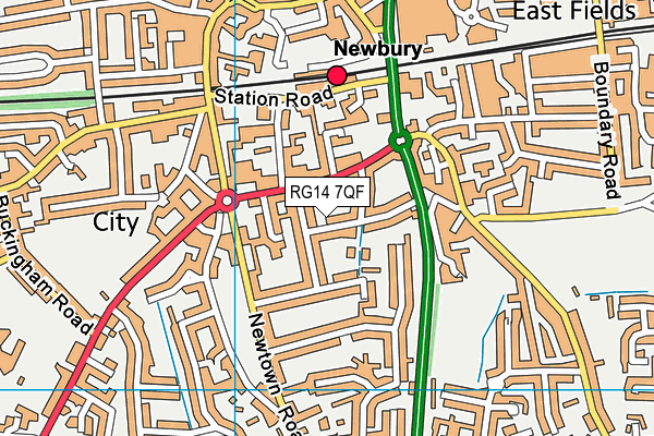 RG14 7QF map - OS VectorMap District (Ordnance Survey)