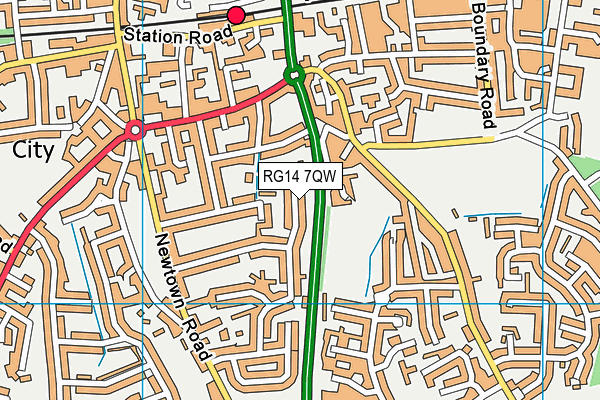 RG14 7QW map - OS VectorMap District (Ordnance Survey)