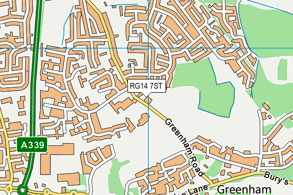 RG14 7ST map - OS VectorMap District (Ordnance Survey)