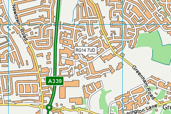 RG14 7UD map - OS VectorMap District (Ordnance Survey)