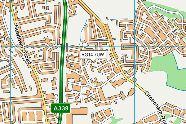 RG14 7UW map - OS VectorMap District (Ordnance Survey)
