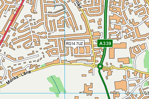 RG14 7UZ map - OS VectorMap District (Ordnance Survey)