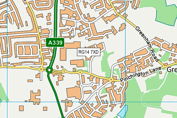 RG14 7XD map - OS VectorMap District (Ordnance Survey)
