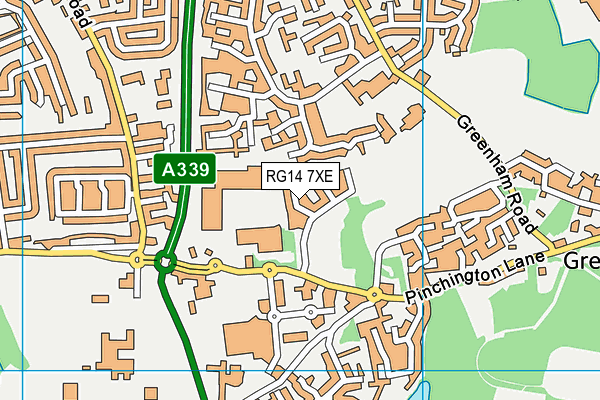 RG14 7XE map - OS VectorMap District (Ordnance Survey)