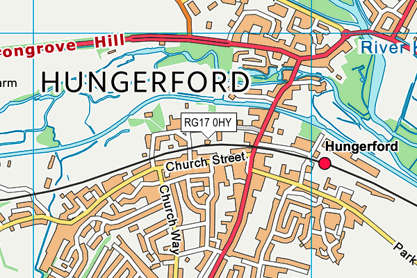 Hungerford Tennis Club map (RG17 0HY) - OS VectorMap District (Ordnance Survey)