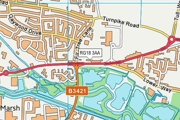 RG18 3AA map - OS VectorMap District (Ordnance Survey)