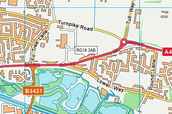 RG18 3AB map - OS VectorMap District (Ordnance Survey)