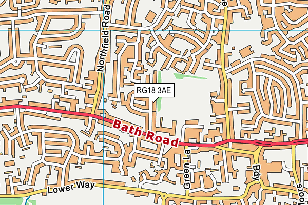 RG18 3AE map - OS VectorMap District (Ordnance Survey)