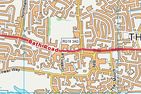 RG18 3AG map - OS VectorMap District (Ordnance Survey)