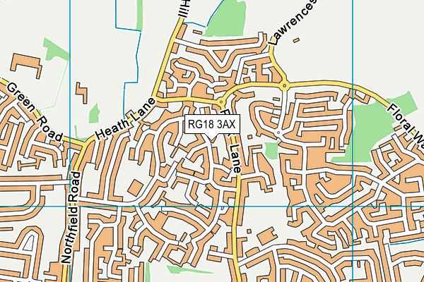 RG18 3AX map - OS VectorMap District (Ordnance Survey)