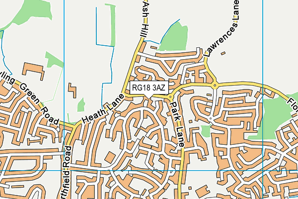 RG18 3AZ map - OS VectorMap District (Ordnance Survey)