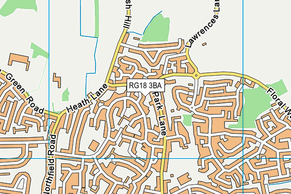 RG18 3BA map - OS VectorMap District (Ordnance Survey)