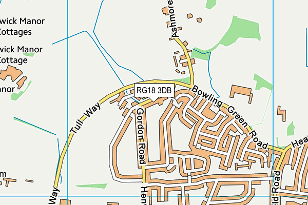 RG18 3DB map - OS VectorMap District (Ordnance Survey)