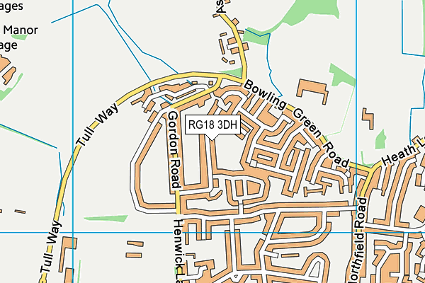 RG18 3DH map - OS VectorMap District (Ordnance Survey)