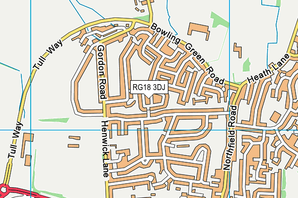 RG18 3DJ map - OS VectorMap District (Ordnance Survey)